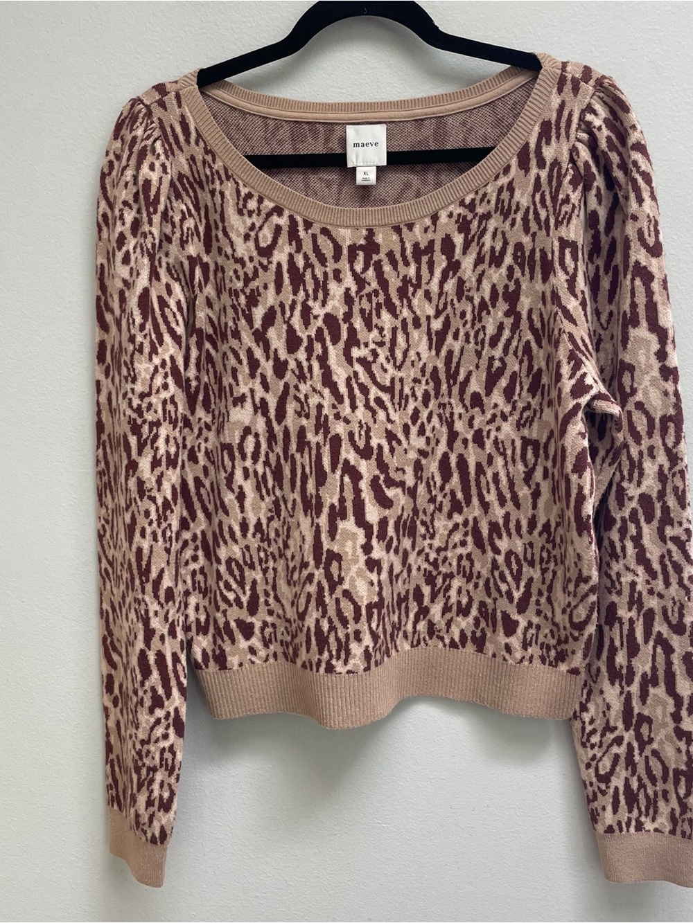Maeve Puff-Sleeve Pullover Sweater from Anthropologie XL
